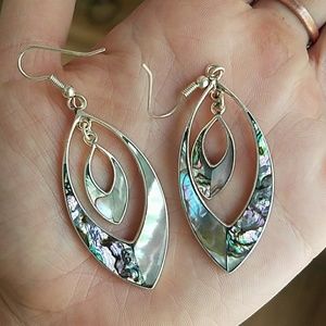 NWOT Sterling Silver Abalone Earrings